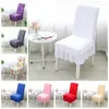 Chair Covers Skirt Spandex Lycra Universal Ruffled Wedding El Banquet Decoration Ruched Thick