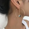 Hoop Earrings SRCOI Cool Big Circle Rounds Hoops With Tai Chi Coin Pendant Classic Balance Yin Yang Retro Creative Women Jewelry