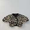 Jackor 1-7t småbarn barn baby pojkar flickor vinter clohtes leopard tryck jacka mode fleece varm kappa söta söta spädbarnskläder outwear