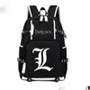 Sacs à dos Death Note USB Sac à dos Sacs d'école Bookbag Hommes Femmes Voyage Ordinateur portable Rucksack Enfants Knapsack Cadeau 220210 Drop Delivery Baby DHDPS