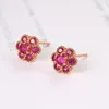 Boucles d'oreilles fleur romantique pour femmes cristal petite oreille mignonne bijoux accessoires adolescentes mode bijoux E134