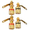 4 st banan Jack Binding Post anv￤ndbar plug -kontaktguld pl￤terad