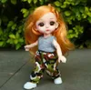 BJD 16CM Doll 13 Joint Casual Fashion Princess Clothes Suit Accessories Fashion Wear Outfit Vest Shirt DIY Toys New 1225