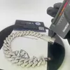 Designer Sieraden Groothandel Hip Hop Sieraden 15mm Vvs Moissanite Chain Bracelet S925 Iced Out Long Box Clasp Diamond Cuban Link Bracelet Moissanite