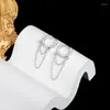 Kolczyki obręcze Todorova Koreańska moda podwójna warstwowa łańcuch frędzki kolczyki do uszu biżuteria dla kobiet dziewczęta impreza prezent oorbellen