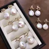 Kolczyki Dangle WT-E543 WKT Natural Freshwater Pearl Pearl Gold Women Fashion Biżuter