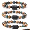 Beaded 12 Constellation Classic Strand Couple Bracelet Picture Tiger Eye Natural Stone Round Bangle Elastic Size Healing Drop Delive Dhori