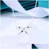 Pendanthalsb￥gar Bow Necklace S925 Sterling Sier Wimen Light Luxury Design Highend Valentines Day Birthday Present G220722 Drop Delive DH5GW