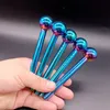 Tubos para fumar de vidrio electrochapado de 4,5 pulgadas Tubo recto de arco iris Cuchara de mano Cachimba para tabaco de hierbas secas