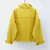 Women's Jackets Women's Denim Jacket Spring Autumn Short Coat Pink Jean Jackets Casual Tops Purple Yellow White Loose Tops Lady Outerwear KW02 T221220