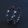 Hoop Earrings OMYFUN Mixed Crystal Glass Female Women Fashion Semi Joyas Luxury Brincos Jewelry Big Hollow E007