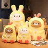 New Kawaii Chicken Transform till Rabbit Bear Plush Animal Toy Squisy Plush Tecknad fylld kudde heminredning barn g￥vor