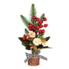 Decorazioni natalizie Rami di bacche artificiali di alta qualità Ramo di pino Ornamenti per la tavola di casa Decorazioni natalizie Albero ornamentale