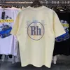 Z0MIメンズTシャツ2023新しいファッションブランドRHUDE AMERICAN RACING FORMULA F1記念半袖高品質のダブルヤーンピュアコットン