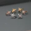 Orecchini a cerchio Carino Piccolo Micro Pave CZ Stella Orecchio Cartilagine Piercing Polsino Cerchi Classico Piccolo Chiuso Catena di Rame Cerchio Clip Orecchino Gioielli