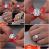 Cluster Rings Charming Lady Promise Ring Sier Color Cubic Zirconia Statement Party Wedding Band For Women Bridal Jewelry Drop Deliver Dhfzw