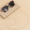 Solglasögon ramar enkelt temperament imitation pärla rund pärla glas kedja kall vindmetallmasksmycken