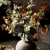 Decorative Flowers Festivals Supplies Home Artificial Plant Wedding Flower Branch Red Berry Bouquet Bubble Pine Cone