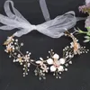 Headpieces HP357 Luxury Flower Wedding Hair Vine Rose Gold pannband Bridal Headwearjewelry i tillbeh￶r brudt￤rna g￥va