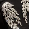 Crystal Leaf ￶rh￤ngen Br￶llopstillbeh￶r Party Frond Jewelry