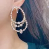 Dangle Earrings Luxury Water Drops Trendy Cubic Zircon Wedding Engagement Party Dubai Big For Women Dress Jewel E9444