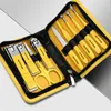 Nail Art Kits draagbare schaar set manicure pedicure kit roestvrij staal Clippers gereedschap reisverzorging case