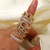 2023 Mode Zirkoon Ring 18K Vergulde Crystal roestvrij staal Bruiloft Set Ringen voor Vrouwen Diamant De opening is verstelbaar op de sieraden