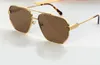 Gold Metal Pilot Sunglasses Sunglass Grey Lens Men Summer Sun Shades Fashion Outdoor UV400 Shades Eyewear with Box