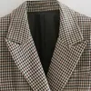 Kvinnors kostymer zxqj kvinnor 2022 mode dubbel breasted houndstooth blazers coat vintage långärmad kontor bär kvinnlig ytterkläder chic toppar