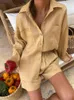 Kvinnors sp￥rningsdr￤kter Sumuyoo Casual Holiday 2 Pieces Shorts Set Summer Khaki Thin Cotton Linen Lapel Shirts Elastic Waist Loose Women Suits