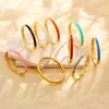 4MM ThinTitanium Steel Bangles bracelets Drops Glue Colored Enamel Bracelet Cuff Present Gift for Women Teen Girls