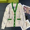 Diseñador de suéteres de mujer Principios de la primavera de 2022 nuevo patrón de tigre bordado con cuello en V suelto carta de cardigan perezoso informal Jersey de manga larga 6C66