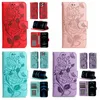 Red Rose Flower Leather Wallet Cases For Samsung S23 Ultra Plus A23E A04 4G A23 A13 A03 Core Galaxy A53 A33 5G Imprint Floral Credit ID Card Slot Holder Fashion Pouch