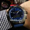 New Blackbird Professional Outer Space Chrono B55 EB5510H2 Blue Dial Double Display Quartz Digital Mens Watch Rubber Strap Gents W255T