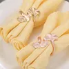 Metal Apricot Leaf Napkin Rings Hotel Wedding Decor Metal Napkins Buckle Festival Party Banquet Table Decoration Ring Holder BH8173 TYJ