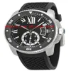 最高品質の豪華な腕時計キャリバーデブラックダイヤルラバーメンズウォッチ42mmオートマチックメンズウォッチウォッチ219y