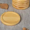 8x8cm Natural Bamboo Round Dishes Trays Cup mat heat insulation Tea Mats pads