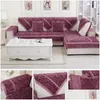 Chair Covers Ers Thicken Plush Sofa Er Towel Europe Sofas With Chaise Longue Corner For Living Room Nonslip Case Drop Delivery Home Dh9Ar