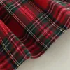 Girl Dresses Christmas Dress For Girls Born Party Long Sleeve Plaid Print Ruffle Headband Infant Baby Clothes