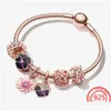 Braccialetti con ciondoli Braccialetto in argento sterling 925 Romantico Mongolfiera rosa Cuore Passaporto da viaggio Pandora Gioielli per ragazze Accessori moda Dhi3P