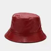 Chapeaux à large bord PU cuir seau Chapeau casquette hommes haut dame soleil mâle Femme été Hip Hop Bob Chapeau Femme