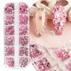 Nail Art Decorations 12 Grid Nails Sortes soorten vormen stenen hars glitter 3DGEMS diy manicure decoratie benodigdheden voor professionals