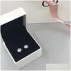 Stud Womens Luxury Fashion Jewelry Designer Earrings Original Box For Pandora 925 Sterling Sier Crystal Diamond Earring Drop Delivery Dhgdu