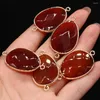 Charms Natural Semi-Erecious Stone Pendant Connector Red Agate Diy Jewelry Making Necklace Armband Gift