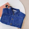 Vestes printemps automne garçons mode Denim Style coréen 2022 couleur unie manteaux décontractés 1-7Y