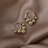 Kolczyki obręcze Vintage Multi małe metalowe kulki Drop for Women Fashion Korean Style Gold Kolor Geometryczne biżuterię Streetwear MS453