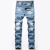 Jeans Masculino Primavera Outono Calças Slim Fit Retro Azul Fashion Splash Ink Desinger Mens Casual Denim Pantalones De Hombre