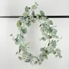 Decorative Flowers Artificial Rattan Cane Garland Silk Green Leaf Family Wall Hanging Table Wedding El Decoration