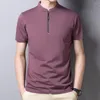 Мужские футболки для футболки с коротким рукавом мужская кнопка для кнопки повседневная рубашка для половины поло в летнем высококлассном хлопок удобная спортивная одежда