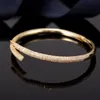 2023 Nieuwe Luxe Vol Diamanten Manchet Armband voor Vrouwen Modemerk Liefde Nagel Armband Klassieke Paar Designer Armbanden Rvs Sieraden Gift